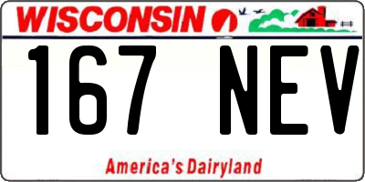 WI license plate 167NEV