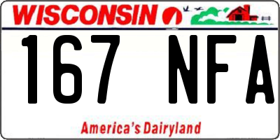 WI license plate 167NFA