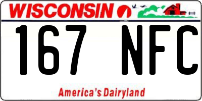 WI license plate 167NFC