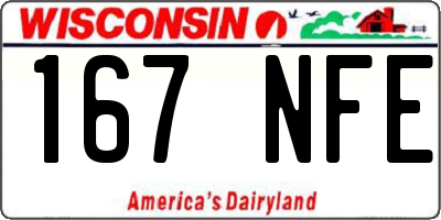WI license plate 167NFE