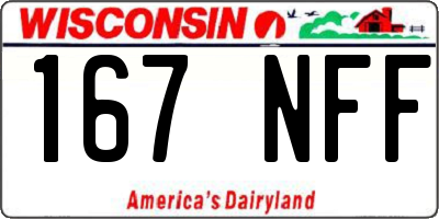 WI license plate 167NFF