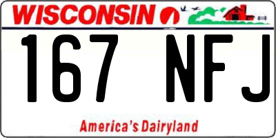 WI license plate 167NFJ