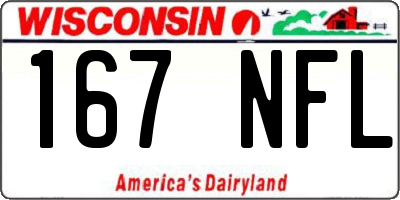 WI license plate 167NFL