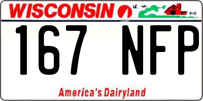 WI license plate 167NFP
