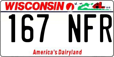 WI license plate 167NFR