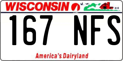 WI license plate 167NFS