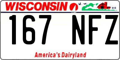 WI license plate 167NFZ