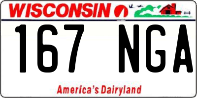 WI license plate 167NGA