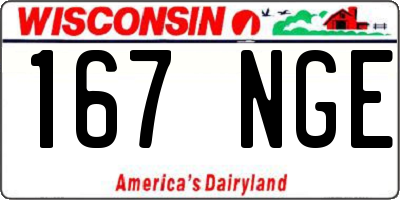 WI license plate 167NGE
