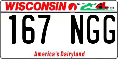 WI license plate 167NGG