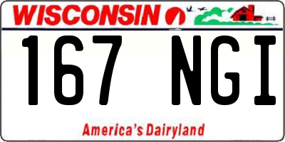 WI license plate 167NGI