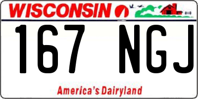 WI license plate 167NGJ