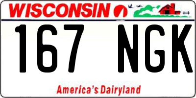 WI license plate 167NGK