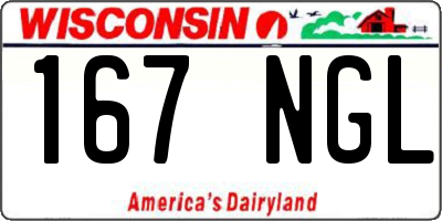 WI license plate 167NGL