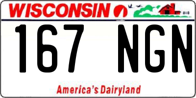 WI license plate 167NGN