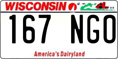 WI license plate 167NGO