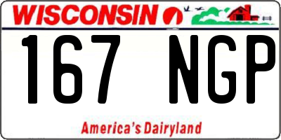 WI license plate 167NGP