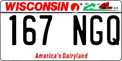 WI license plate 167NGQ