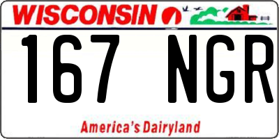 WI license plate 167NGR
