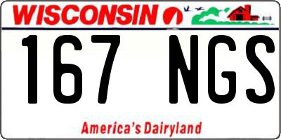 WI license plate 167NGS