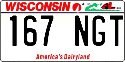 WI license plate 167NGT