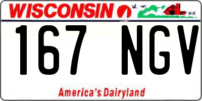 WI license plate 167NGV
