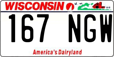WI license plate 167NGW