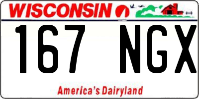 WI license plate 167NGX