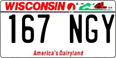 WI license plate 167NGY