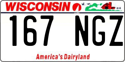 WI license plate 167NGZ