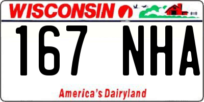 WI license plate 167NHA
