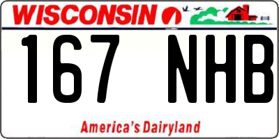 WI license plate 167NHB