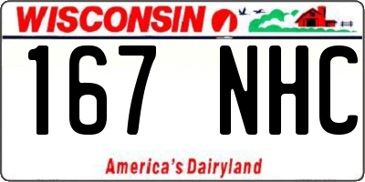 WI license plate 167NHC