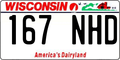 WI license plate 167NHD