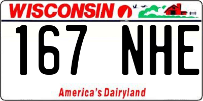 WI license plate 167NHE