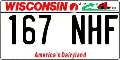 WI license plate 167NHF