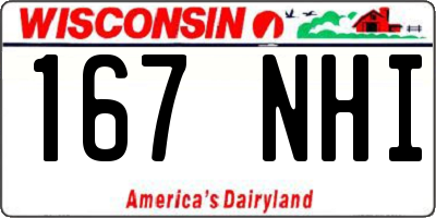WI license plate 167NHI
