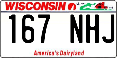 WI license plate 167NHJ