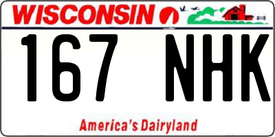 WI license plate 167NHK