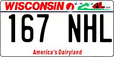 WI license plate 167NHL