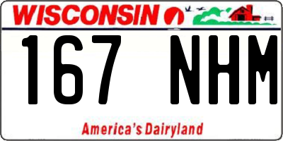 WI license plate 167NHM