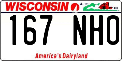 WI license plate 167NHO