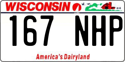 WI license plate 167NHP