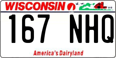 WI license plate 167NHQ