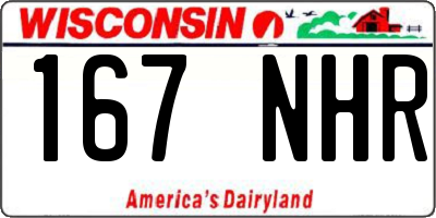 WI license plate 167NHR