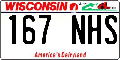 WI license plate 167NHS