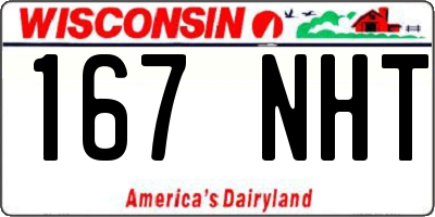 WI license plate 167NHT