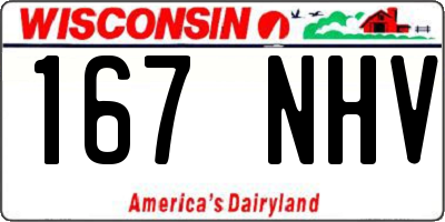WI license plate 167NHV