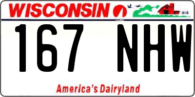 WI license plate 167NHW