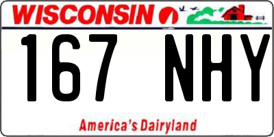 WI license plate 167NHY